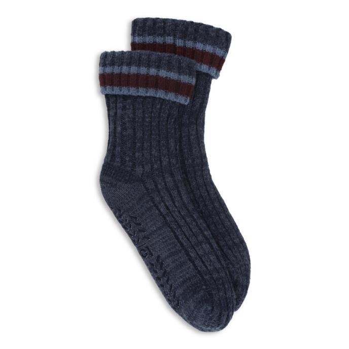 totes toasties® Mens Fleece Lined Chunky Rib Slipper Sock Blue Extra Image 2